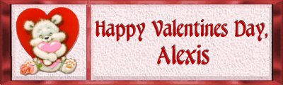 Happy Valentine's, Alexis Banner
